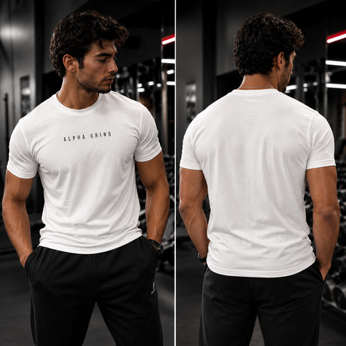 Alpha Grind Essential Crew – White