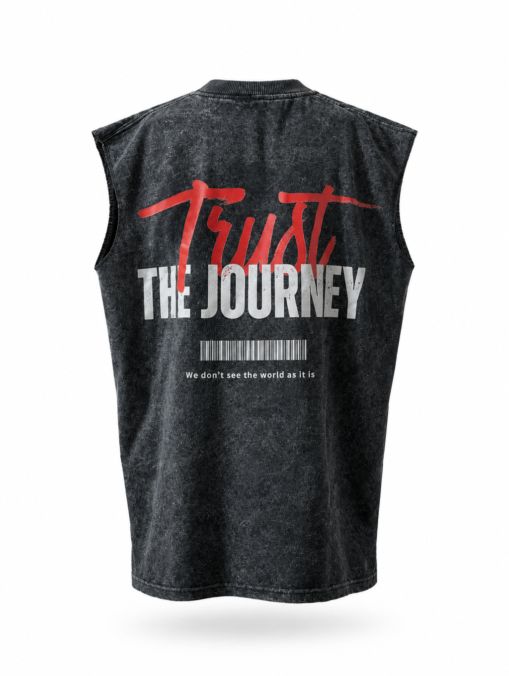 Black Acid Wash Tank- Trust The Journey